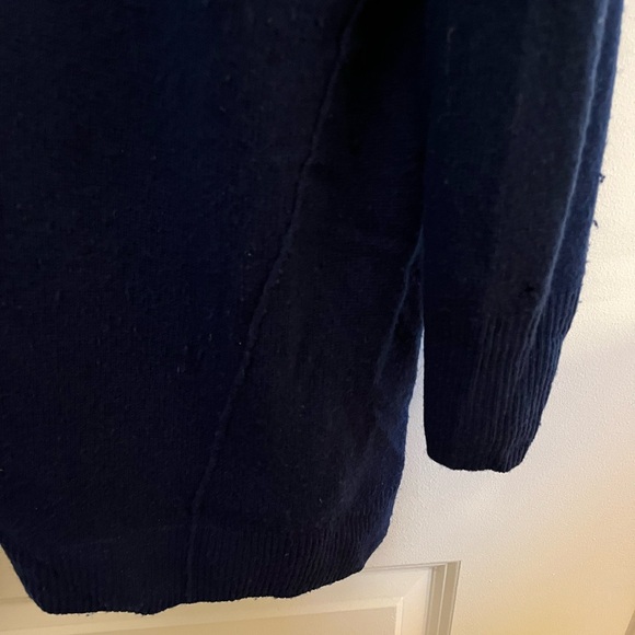 Sejour blue wool/cashmere cardigan sweater, v-neck, button down, size 2X - Picture 2 of 5